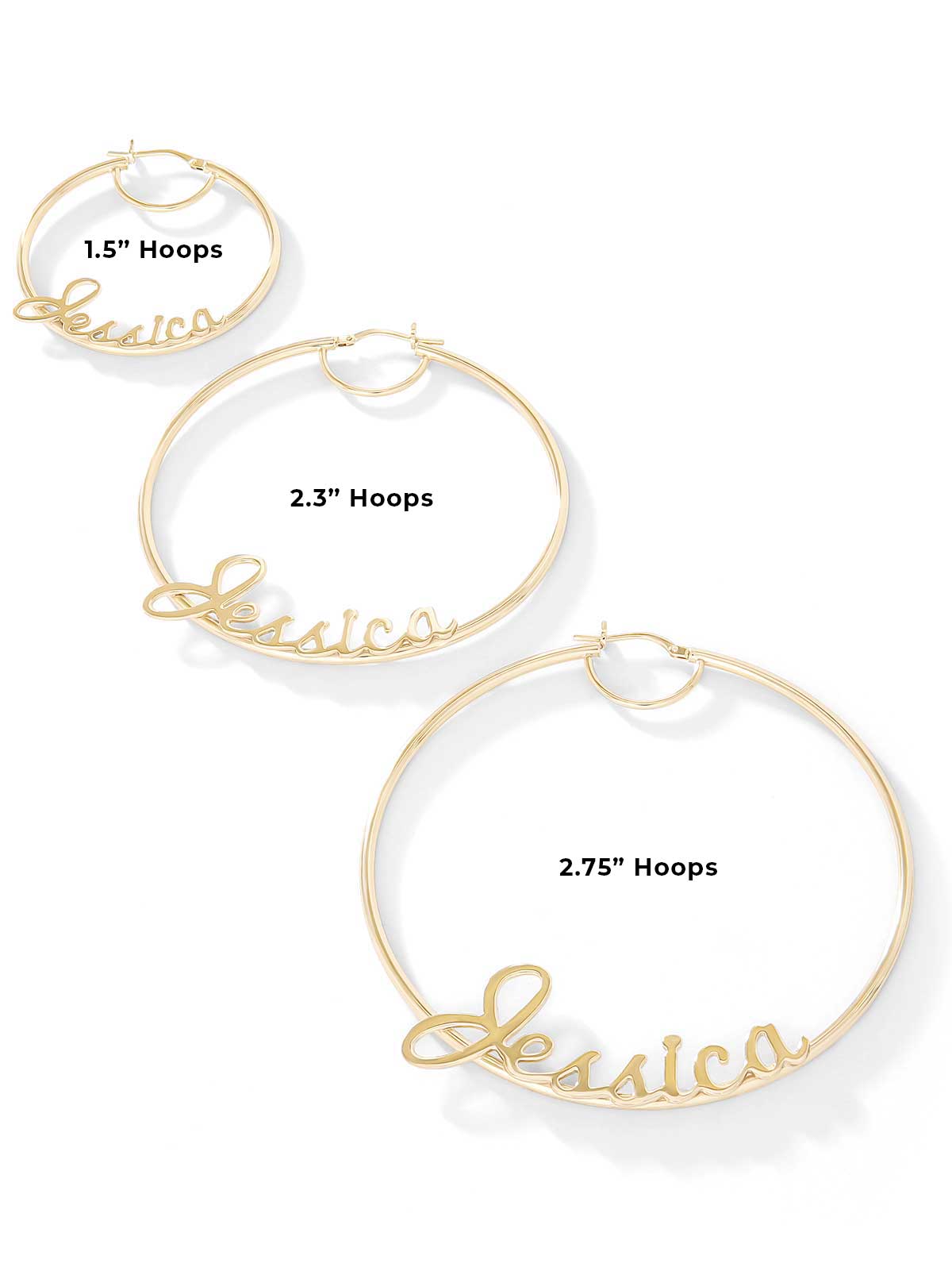 Jessica Simpson Featured - Personalized Hoop Earrings in 18K Gold
