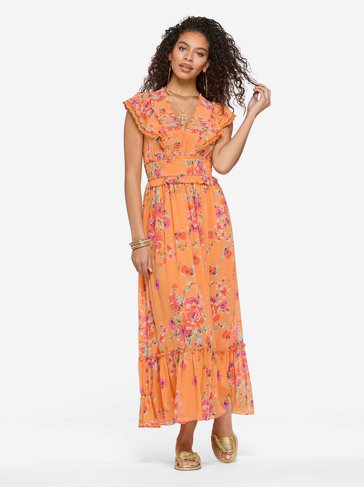 Jessica Simpson Exclusive - Phillipa Maxi Dress in Watercolor Roses