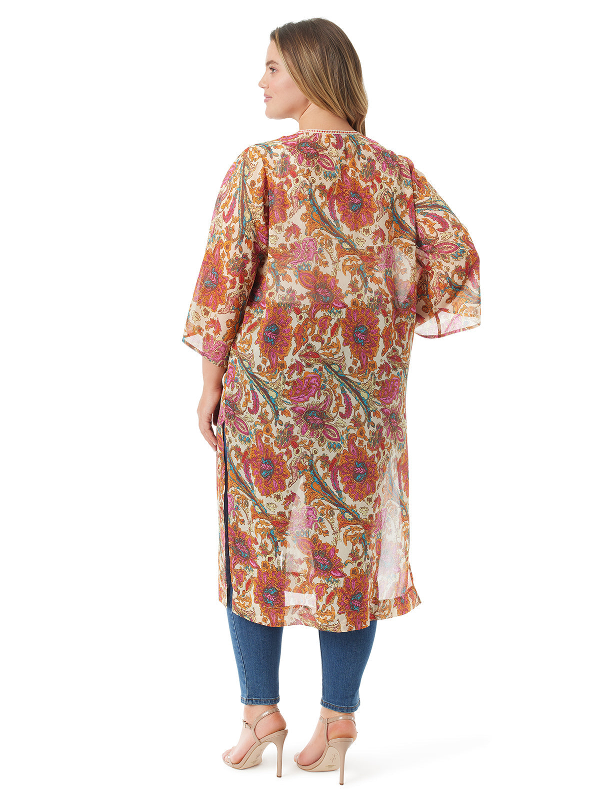 Jessica Simpson Trending - Calie Kimono in Apricot Sherbet Paisley