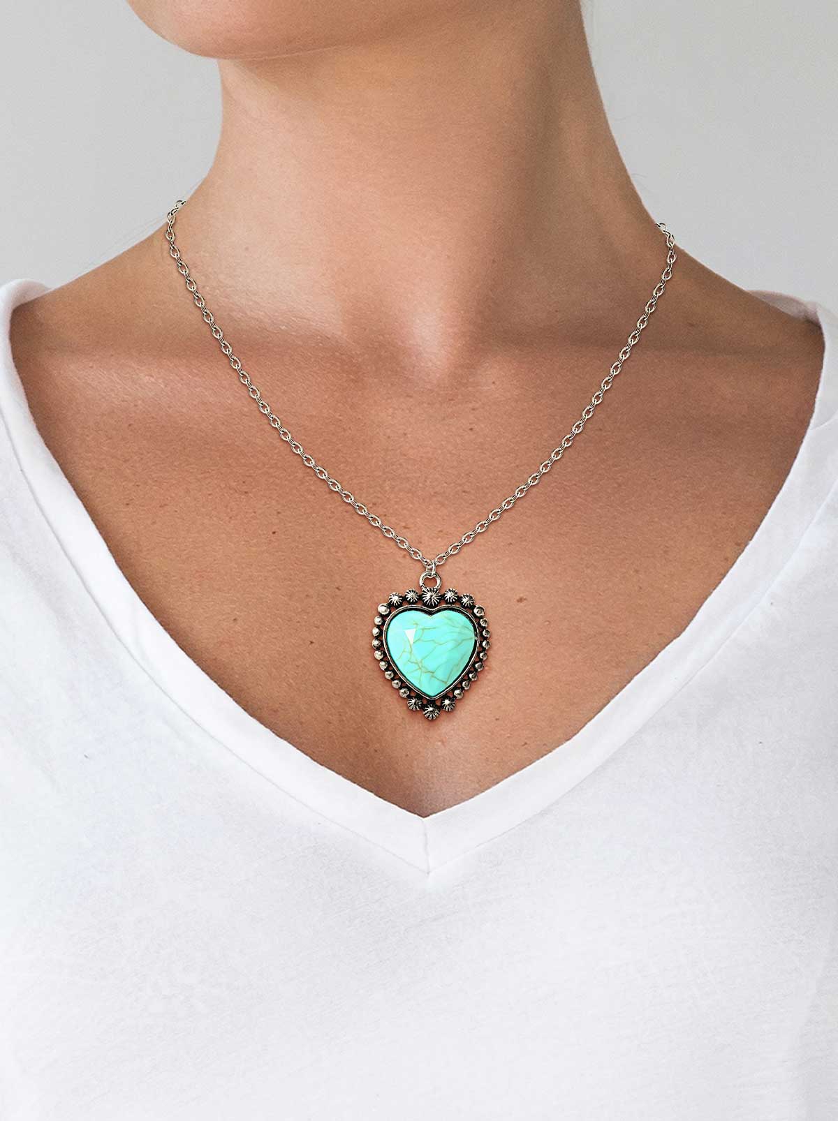 Jessica Simpson Best Seller - Turquoise Heart Necklace