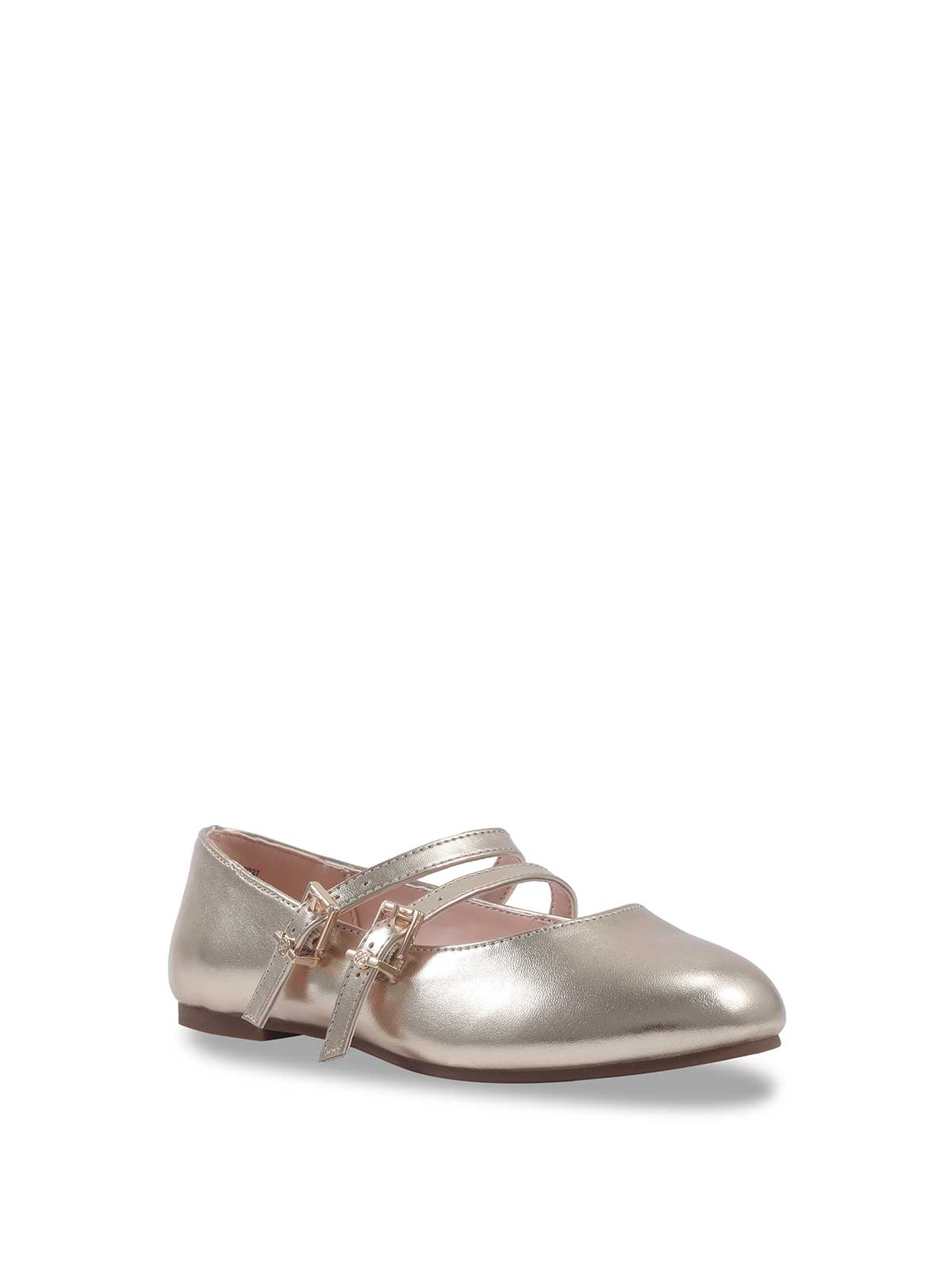 Jessica Simpson Exclusive - Little Girls' Amy Double Strap Ballet Flat in Soft Gold