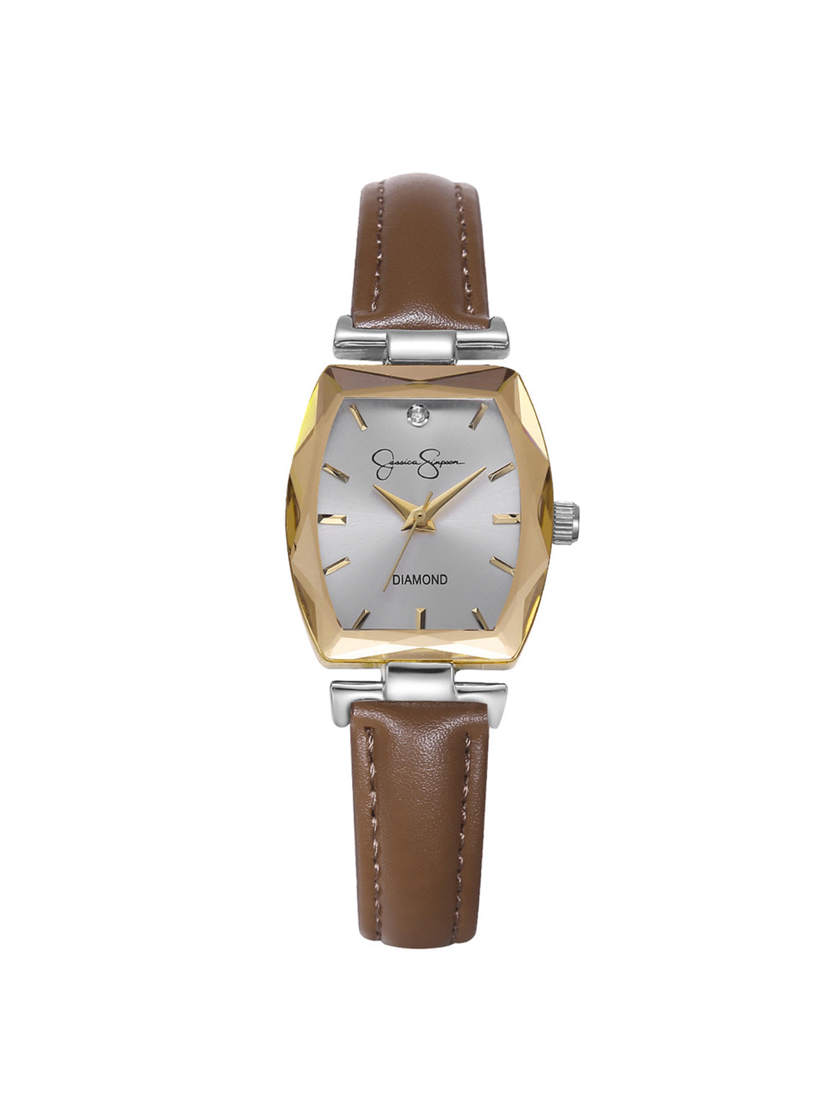 Jessica Simpson Recommended - Diamond Dial Strap Watch in Brown