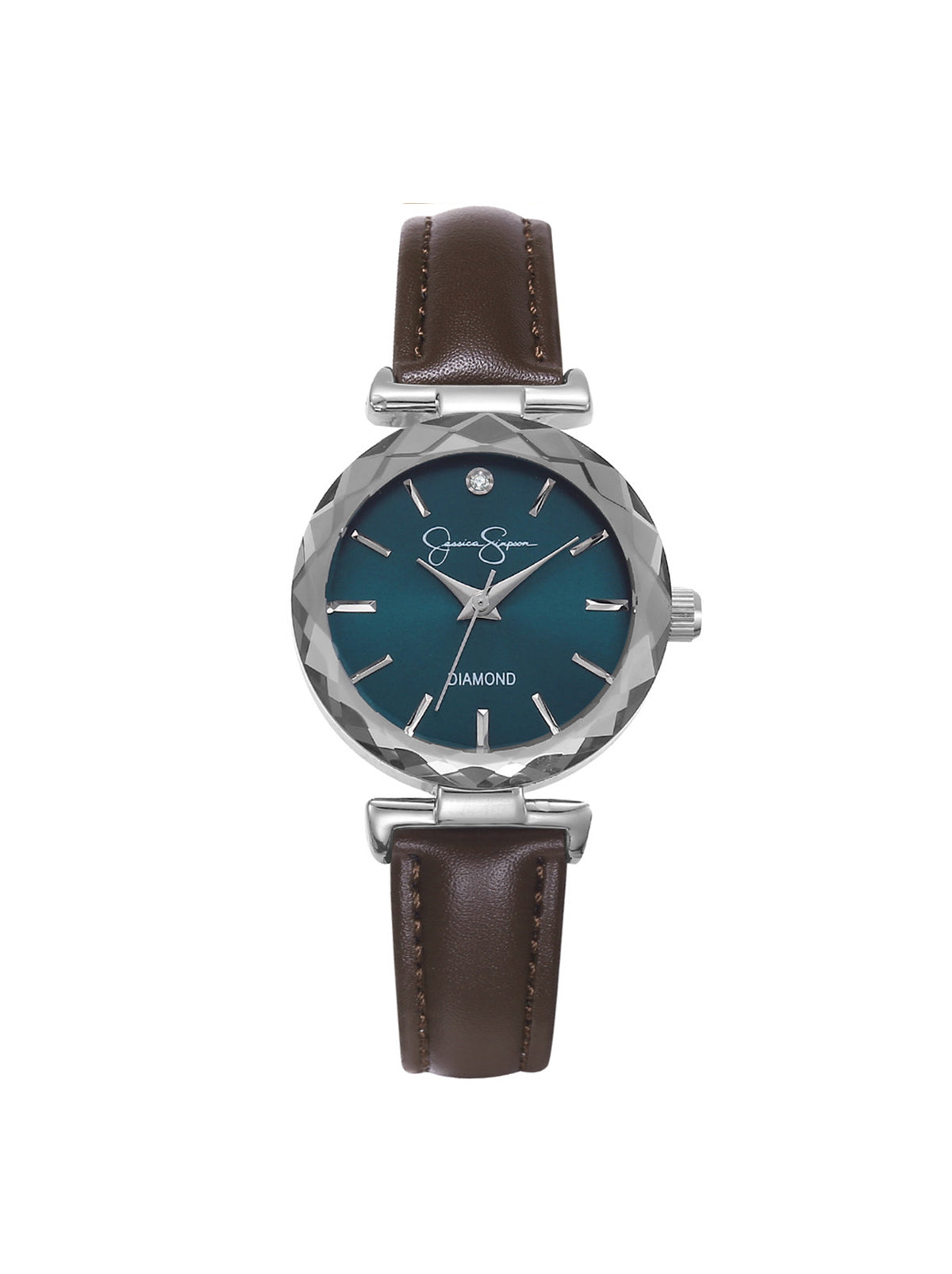 Jessica Simpson Featured - Circle Case Watch in Dark Brown