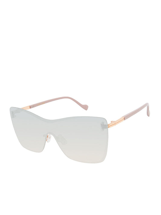 Jessica Simpson Best Seller - Glamorous Frameless Shield Sunglasses in Rose Gold