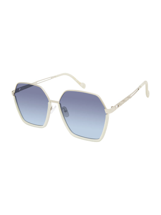 Jessica Simpson Featured - Geometric Metal Sunglasses in Silver