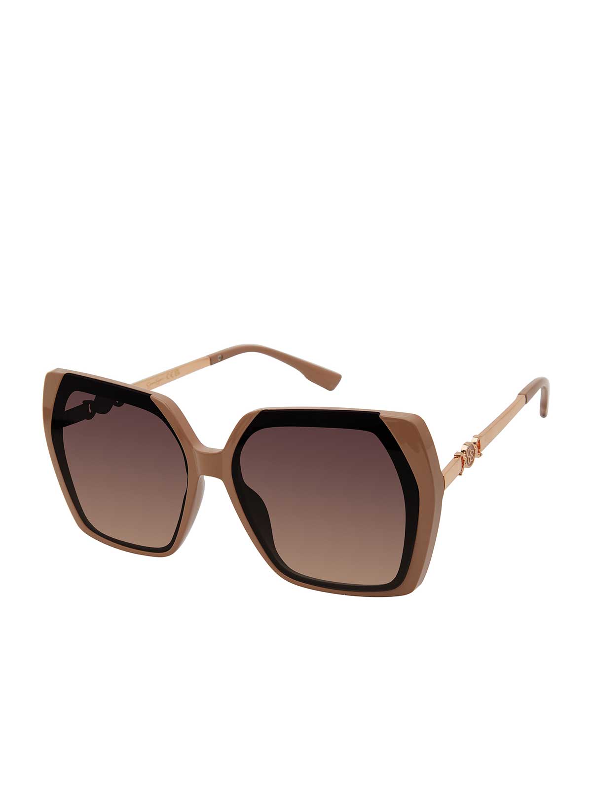 Jessica Simpson Popular - Geometric Metal Temple Sunglasses in Nude