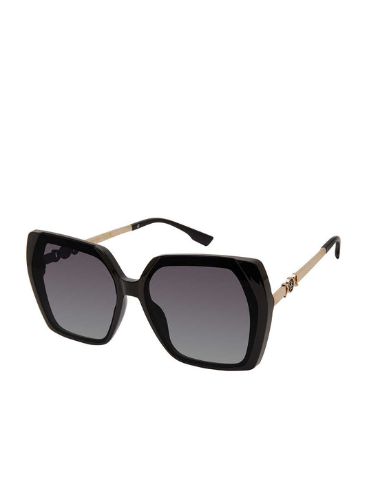 Jessica Simpson Featured - Geometric Metal Temple Sunglasses in Black