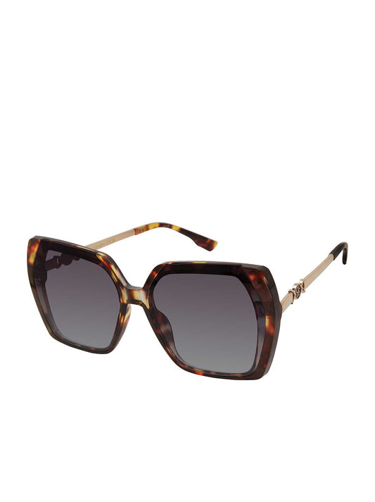 Jessica Simpson Exclusive - Geometric Metal Temple Sunglasses in Tortoise