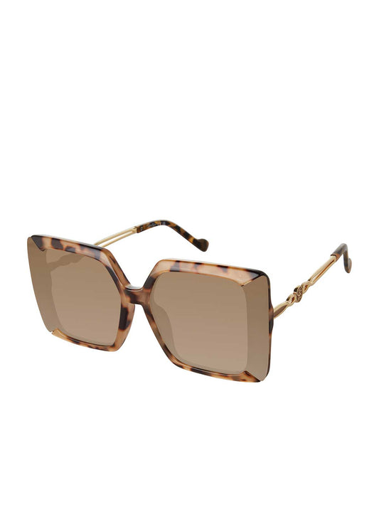 Jessica Simpson Recommended - Glamorous Square Metal Temple Sunglasses in Tortoise