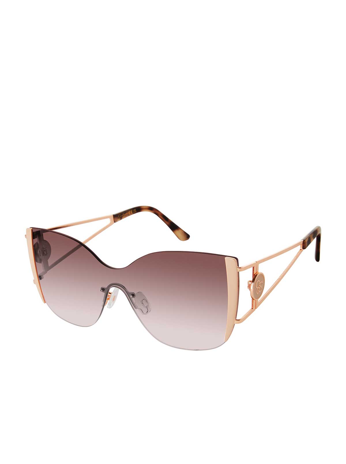 Jessica Simpson Popular - Metal Cat Eye Shield Sunglasses in Rose Gold