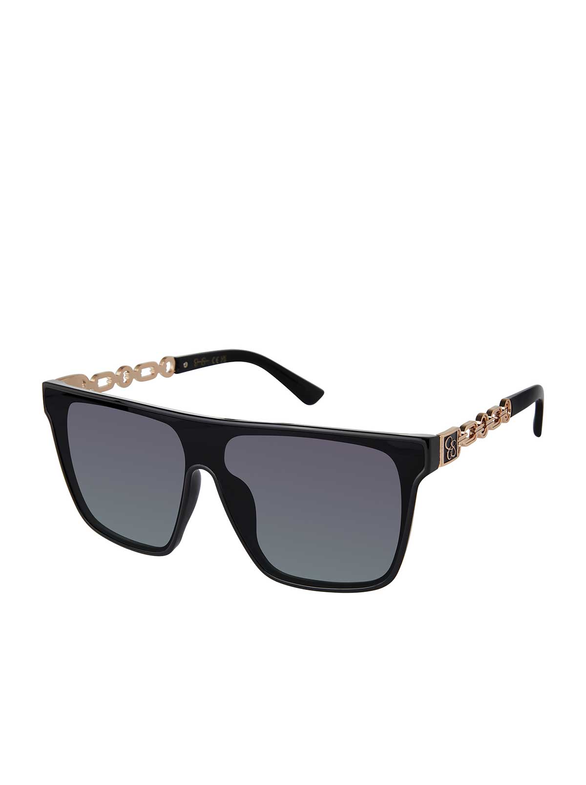 Jessica Simpson Best Seller - Metal Square Shield Sunglasses in Black