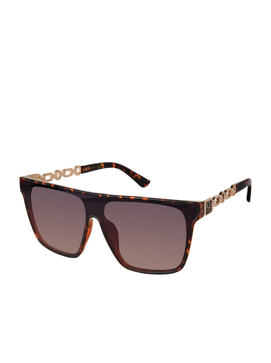 Jessica Simpson Recommended - Metal Square Shield Sunglasses in Tortoise