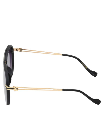 Jessica Simpson Trending - Metal Aviator Sunglasses in Smoke Matte Black