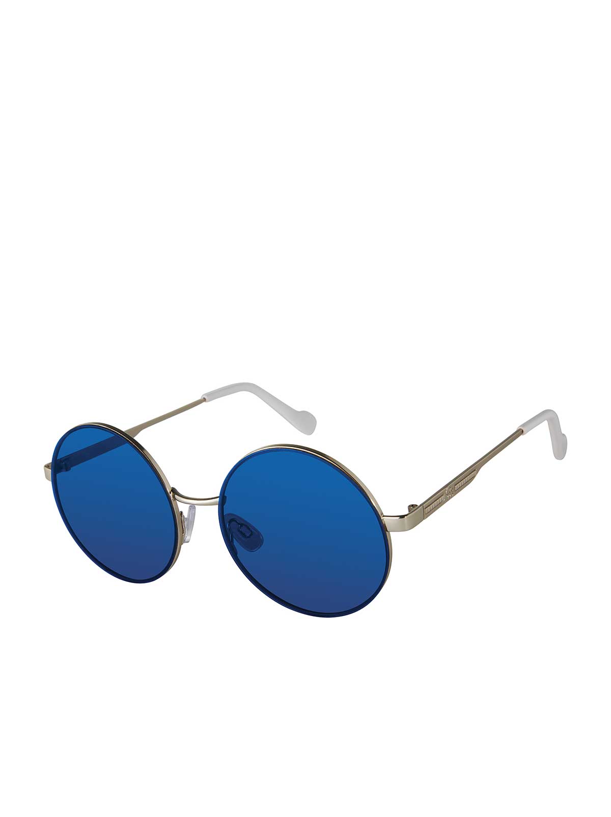 Jessica Simpson Featured - Vintage Metal Round Sunglasses in Silver & Blue