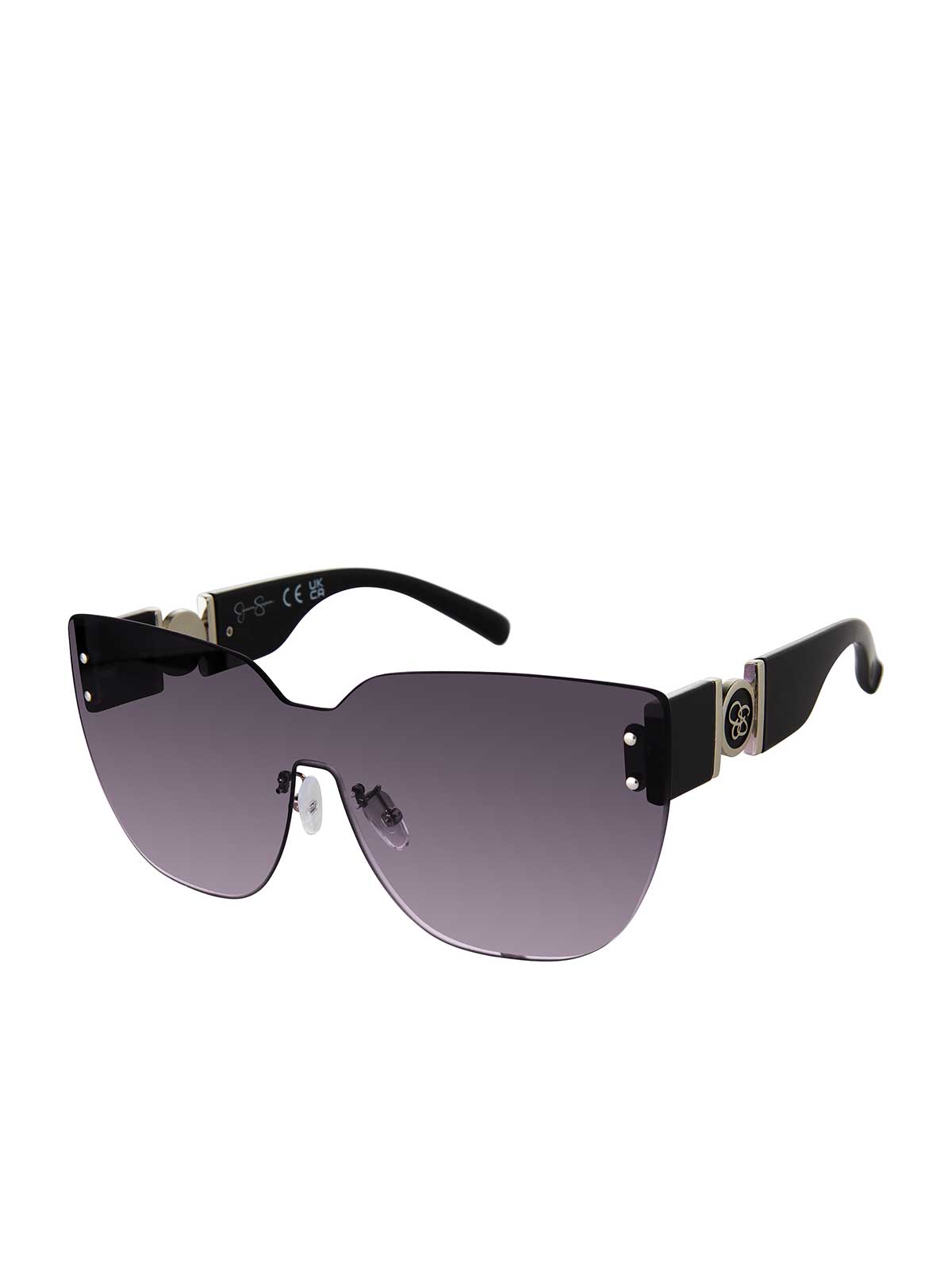Jessica Simpson Exclusive - Rimless Cat Eye Shield Sunglasses in Black