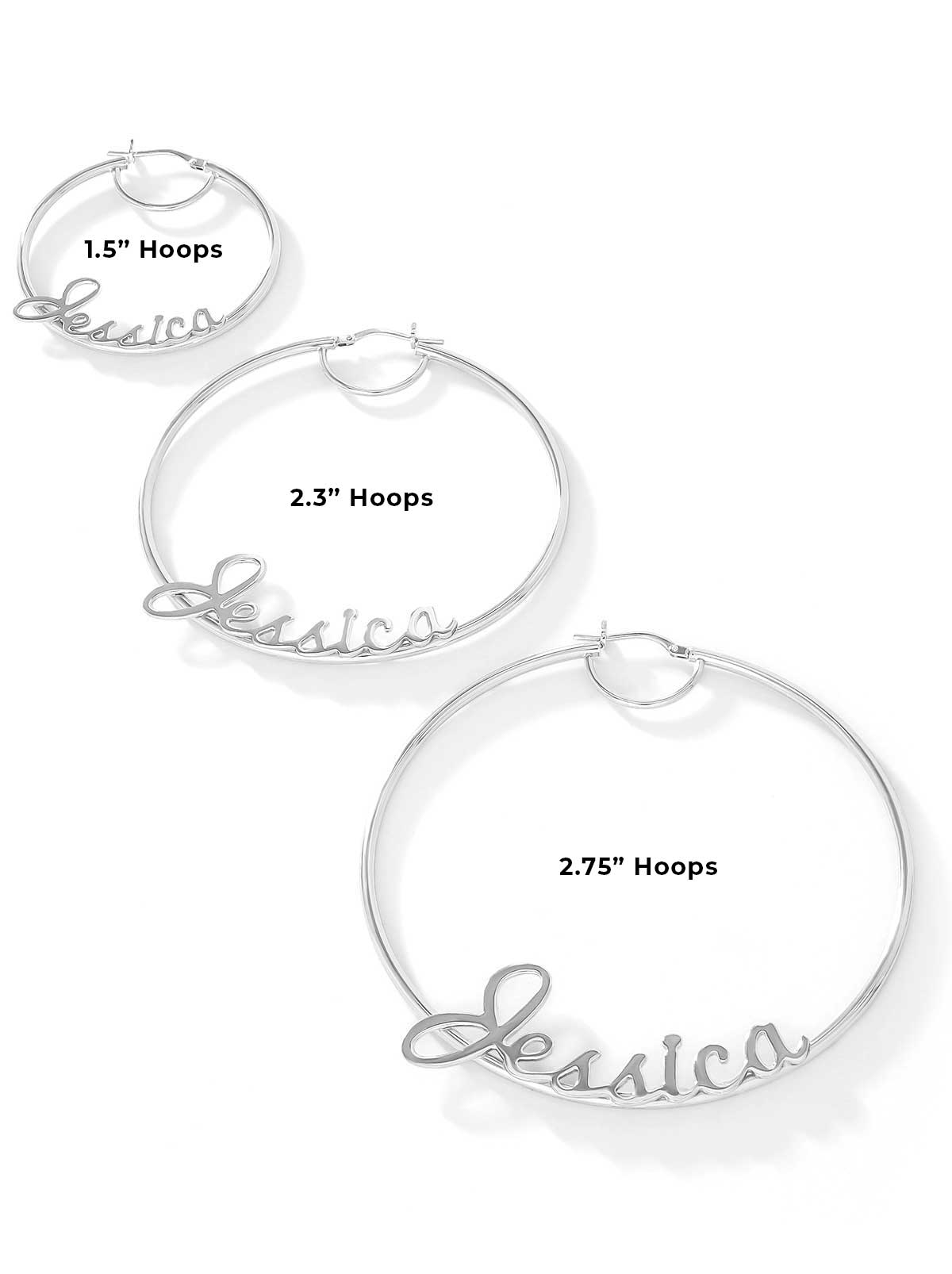 Jessica Simpson Popular - Personalized Hoop Earrings in Sterling Silver
