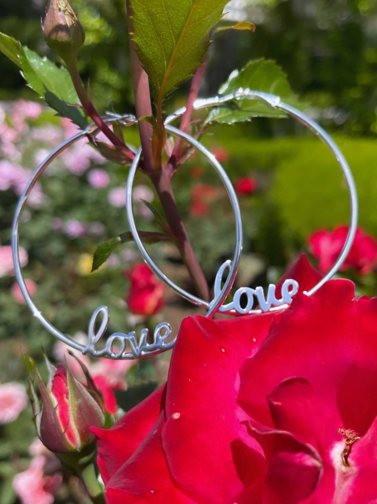 Jessica Simpson Popular - Personalized Hoop Earrings in Sterling Silver