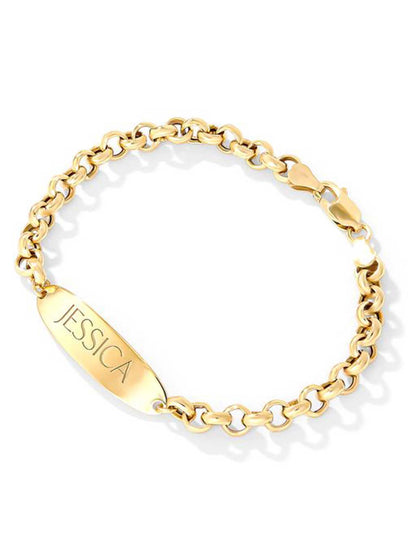 Jessica Simpson Featured - Personalized ID Bracelet in 18K Gold Plated