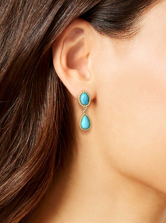 Jessica Simpson Featured - Turquoise Stone Drop Earrings