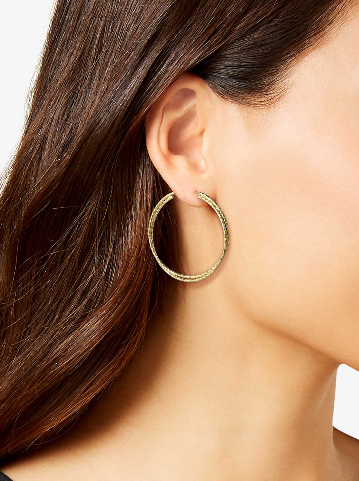 Jessica Simpson Recommended - Double Hoop Faceted Earrings