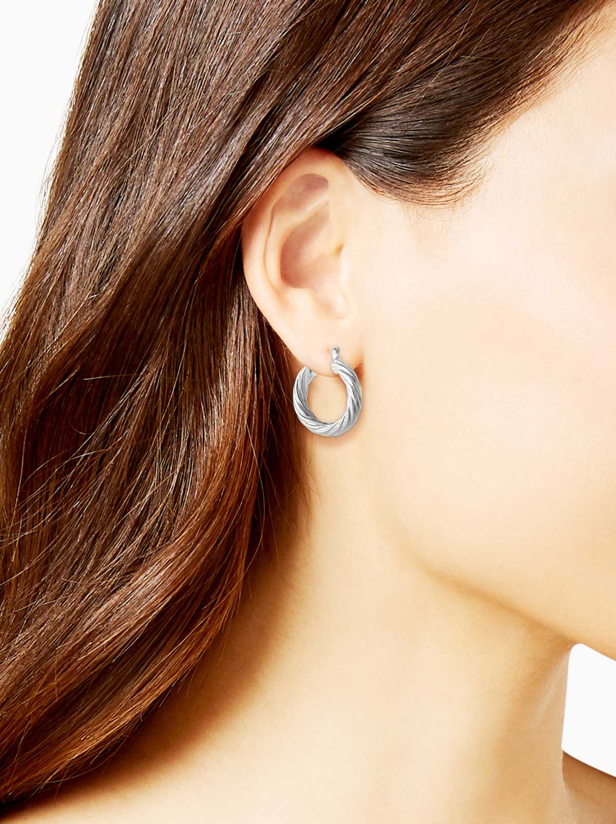 Jessica Simpson Featured - Thick Twisted Hoop Earrings in Silver