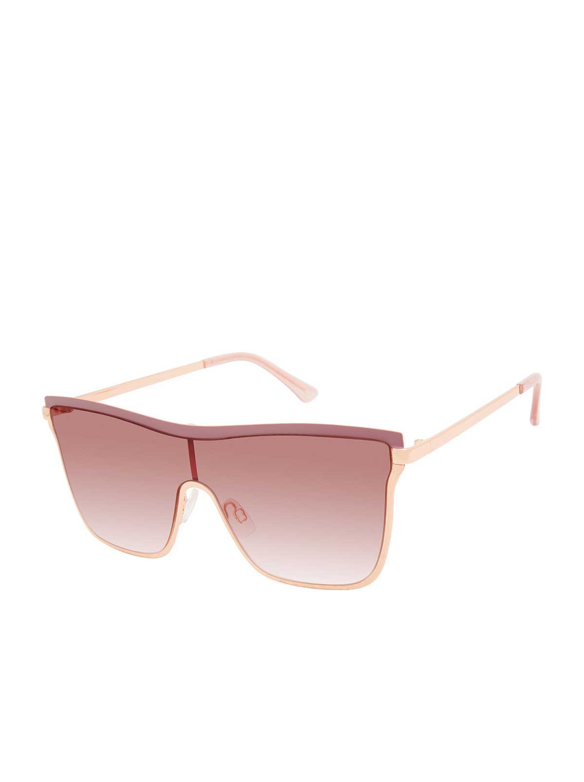 Jessica Simpson Best Seller - Chic Metal Square Shield Sunglasses in Rose Gold & Rose