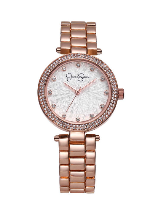 Jessica Simpson Trending - Crystal Textured Dial Bracelet Watch in Rose Gold Tone