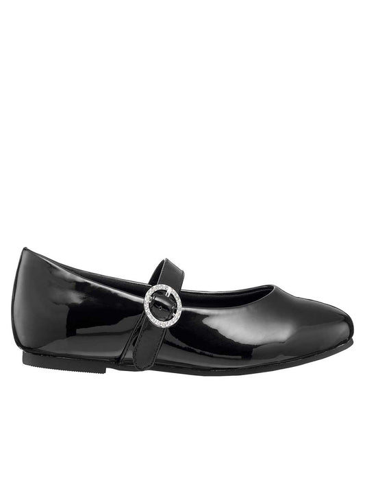 Jessica Simpson Trending - Girls' Amy Jeweled Buckle Ballet Flat in Black