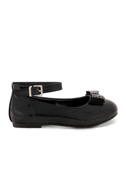 Jessica Simpson Featured - Girls' Amy Jeweled Bow Ballet Flat With Strap in Black