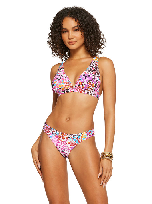 Jessica Simpson Best Seller - French Exit Full Support Triangle Bra in Pink Multi