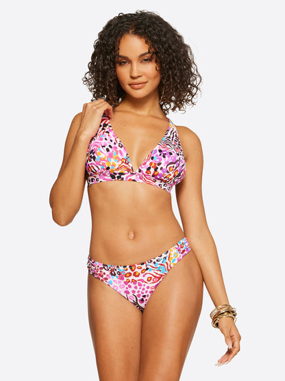 Jessica Simpson Best Seller - French Exit Full Support Triangle Bra in Pink Multi