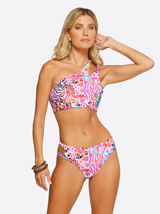 Jessica Simpson Trending - French Exit One Shoulder Top in Pink Multi