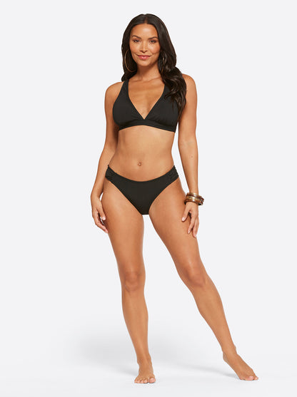 Jessica Simpson Recommended - Textured Solids Full Support Triangle Bra in Black