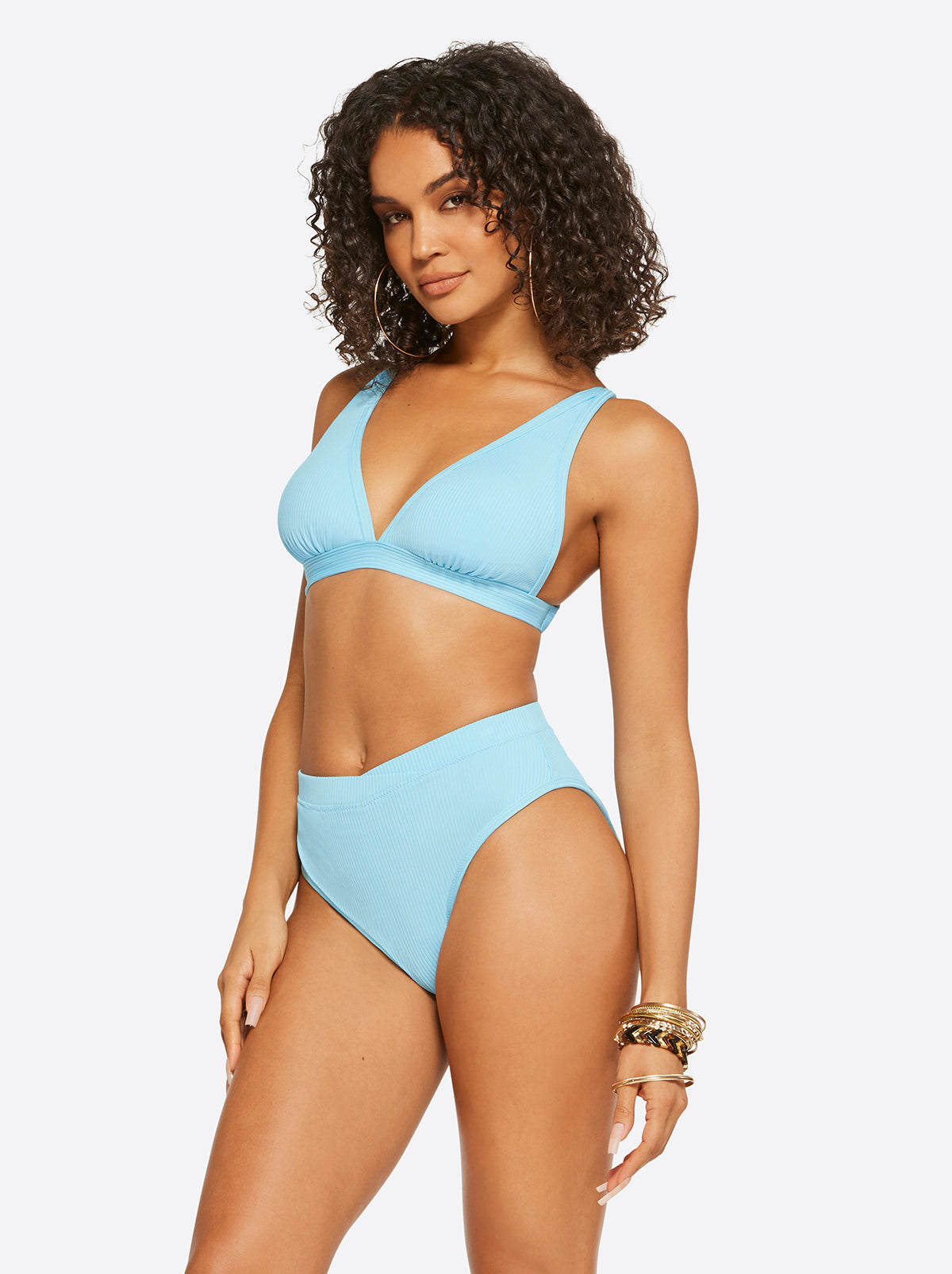 Jessica Simpson Recommended - Textured Solids Full Support Triangle Bra in Sky
