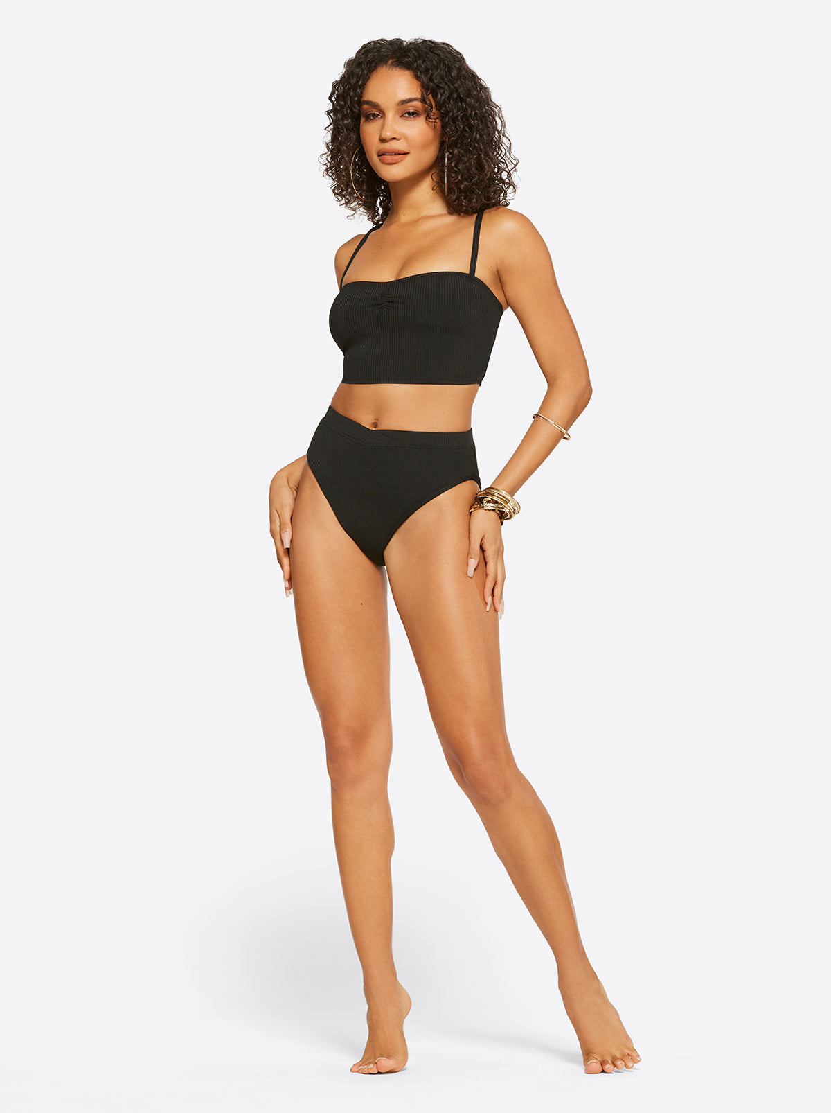 Jessica Simpson Exclusive - Textured Solids Open Back Tank in Black
