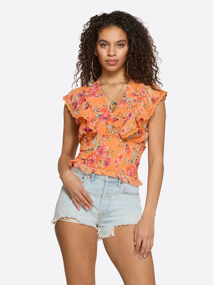 Jessica Simpson Featured - Lilianna Top in Watercolor Roses