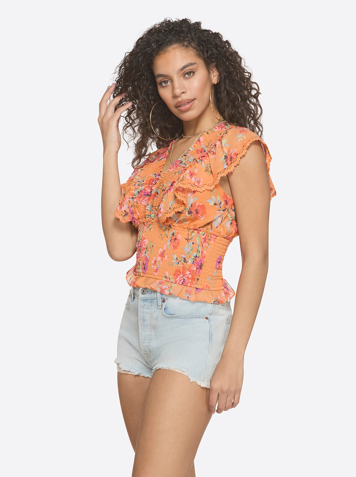 Jessica Simpson Featured - Lilianna Top in Watercolor Roses