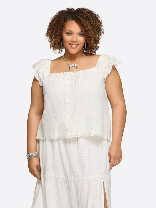 Jessica Simpson Best Seller - Violetta Top in Gardenia