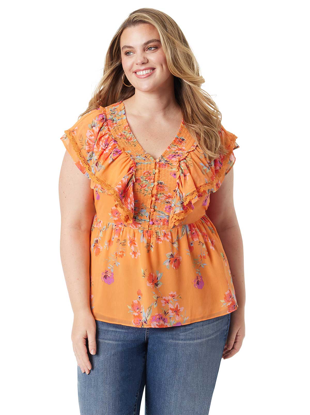Jessica Simpson Recommended - Nori Top in Watercolor Roses