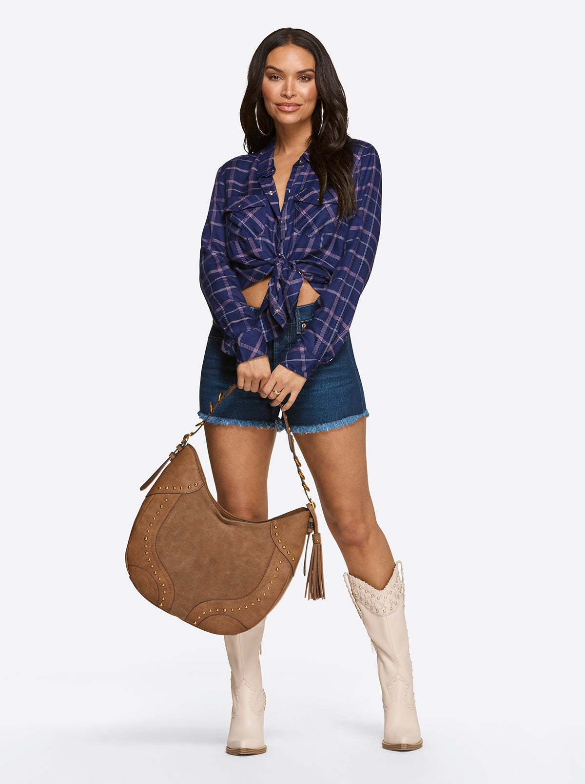 Jessica Simpson Trending - Petunia Shirt in Ocean Cavern Plaid