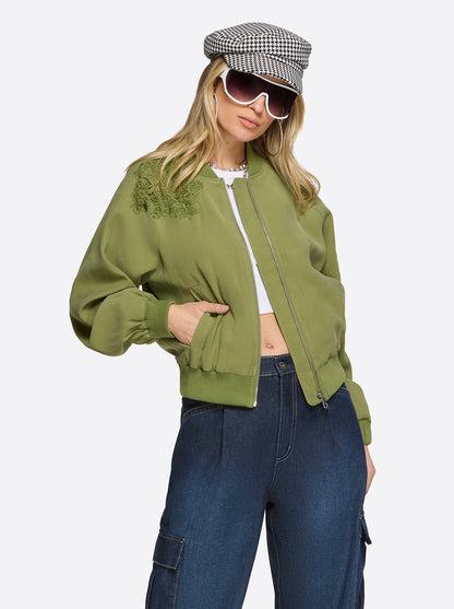 Jessica Simpson Featured - Fynn Bomber Jacket in Mayfly