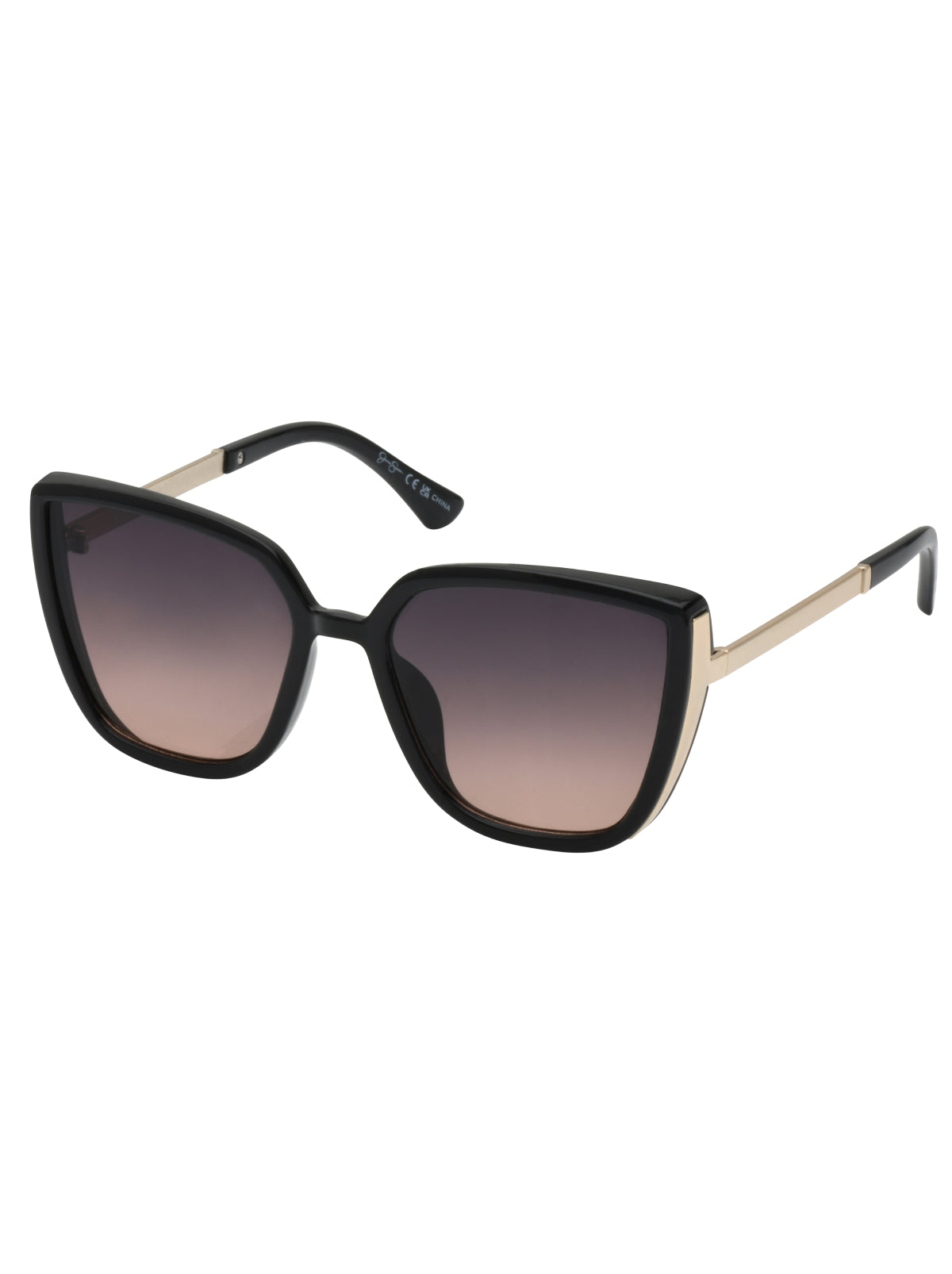 Jessica Simpson Trending - Cat Eye Sunglasses with Metal Temple in Black