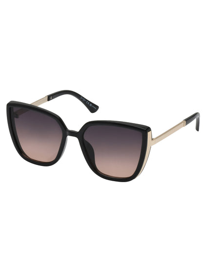 Jessica Simpson Trending - Cat Eye Sunglasses with Metal Temple in Black