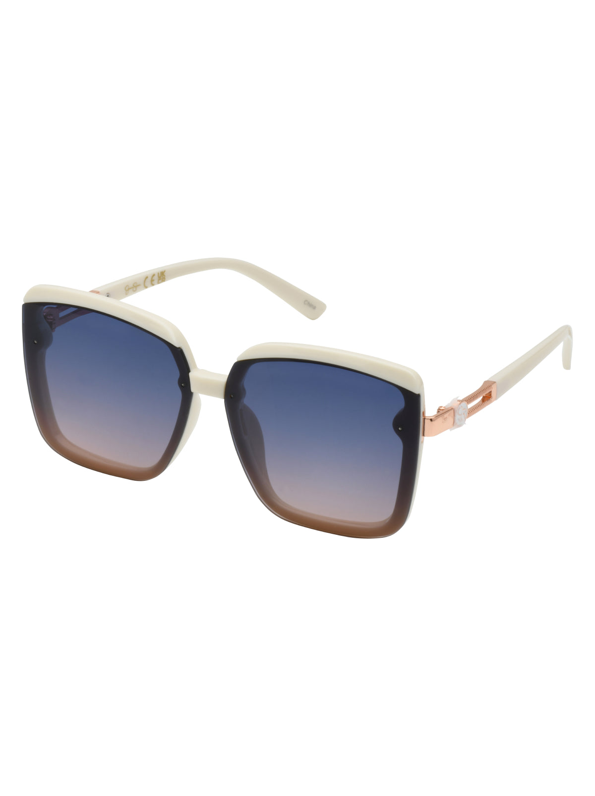 Jessica Simpson Recommended - Oversized Fashionable Square Sunglasses in Cream