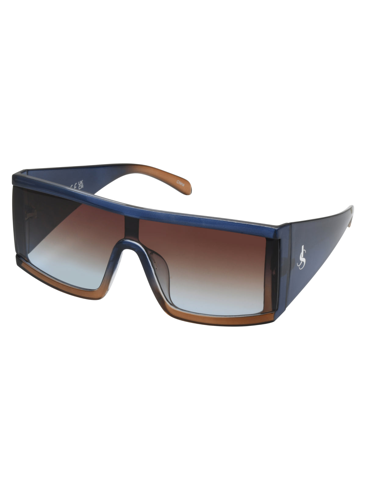 Jessica Simpson Recommended - Modern Square Shield Sunglasses in Blue Fade