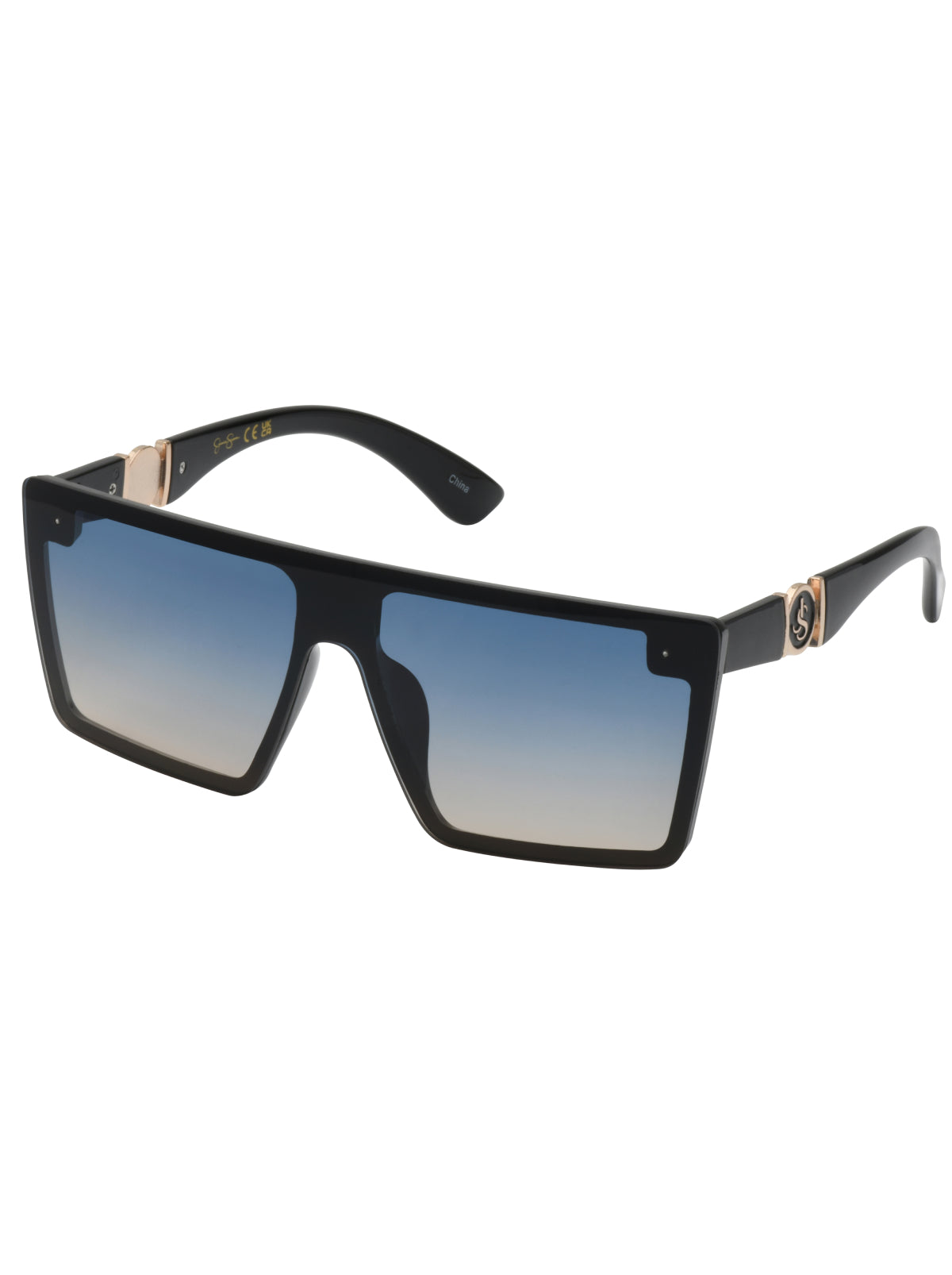 Jessica Simpson Popular - Oversized Square Shield Sunglasses in Black