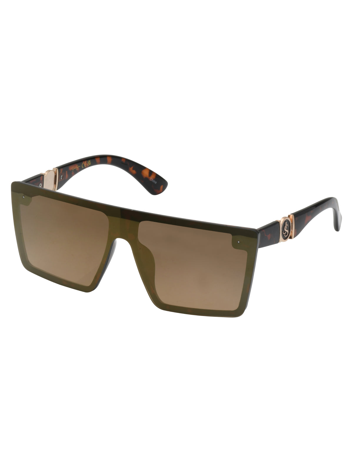 Jessica Simpson Featured - Oversized Square Shield Sunglasses in Tortoise