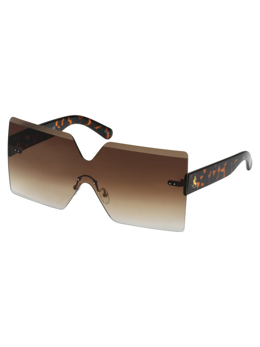 Jessica Simpson Trending - Frameless Shield Sunglasses in Tortoise
