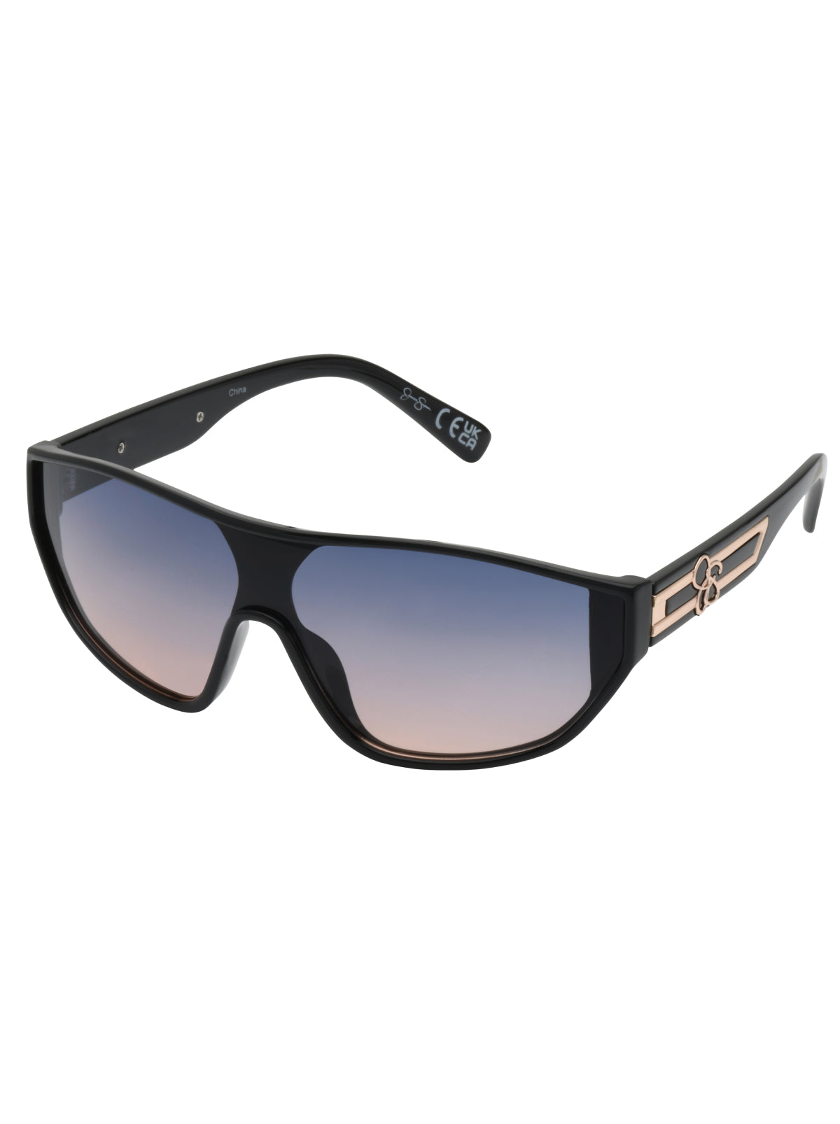 Jessica Simpson Featured - Wrap-Around Shield Sunglasses in Black