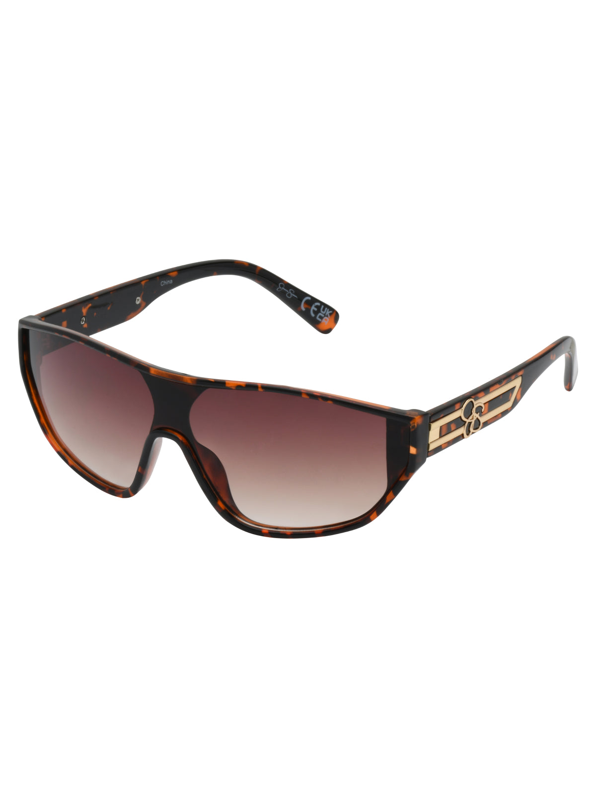 Jessica Simpson Exclusive - Wrap-Around Shield Sunglasses in Tortoise